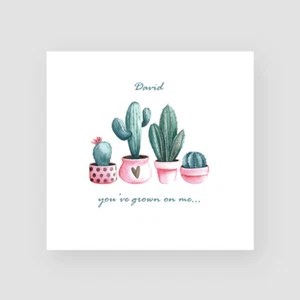 Tarjeta de San Valentín de cactus personalizada hecha a mano divertida cultivada para él ella - Imagen 1 de 4