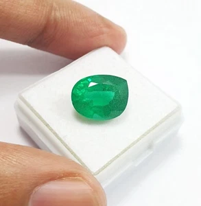 10.35Ct Amazing Colombian Emerald Lab Grown Fancy Cut AAA Quality Loose Gemstone - Picture 1 of 8
