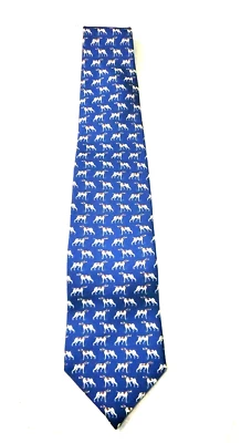 Corbata para hombre Brook Brothers azul caza 🐕 estampado 100 % seda corbata EE. UU. Foto 1 de 4