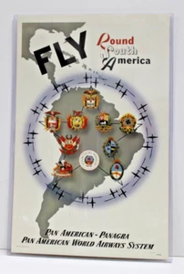 Fly Round South America Vintage Airline Travel Print 11"x17" in Clear Protector - Picture 1 of 2