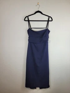 Vesper Navy Midi Dress Strappy Zip-Up Occasion Size Uk 10 BNWT  - Picture 1 of 9