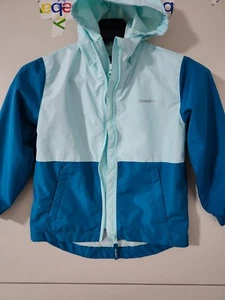 Eddie Bauer Jacket Girls XS Windbreaker Shell Zip Hoodie Mesh Lined Colorblock - Picture 1 of 20