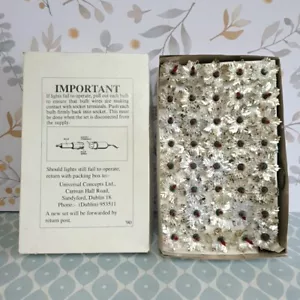 40 luces de Navidad de flor roja vintage retro interior sin usar - Imagen 1 de 7