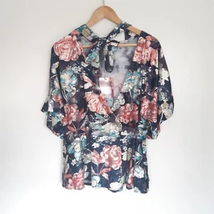 BNWT Joe Browns Floral Wrap Top Satin Size 18 - Picture 1 of 16
