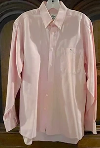 Camisa de vestir LACOSTA para hombre manga larga con botones LS para hombre talla 38 logotipo de cocodrilo - Imagen 1 de 7