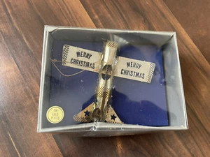 VTG Gold n Brass 18k Gold Plated Airplane 1983 Christmas Tree Ornament - Picture 1 of 10