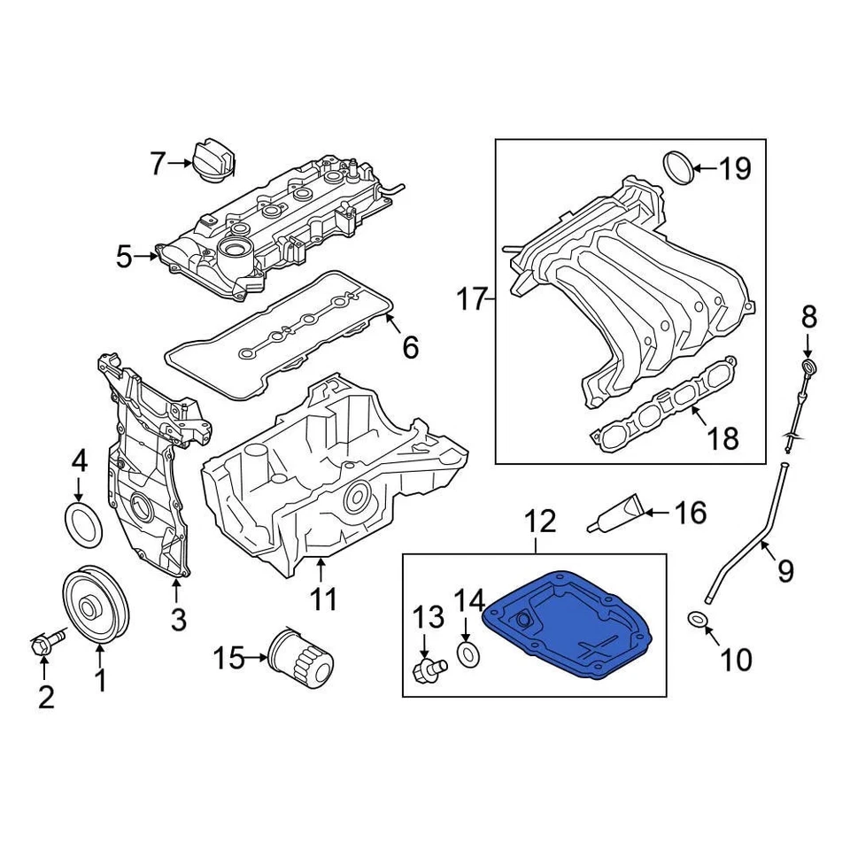 For Nissan Versa Note 2014-2019 Nissan 111103HC1A Lower Engine Oil Pan Foto 1 de 2