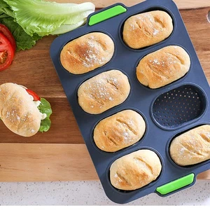 Mini Baguette Baking Tray Non-Stick Silicone French Bread Baking Mould，DIY 8 ... - Picture 1 of 7
