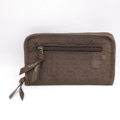 Thirty-One 31 Mujer Cartera Marrón Acolchada Organizador Nylon Ligero Cremallera Alrededor Foto 1 de 4