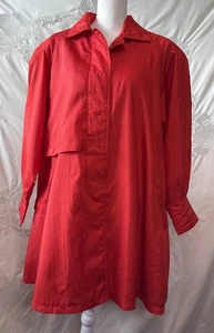 Cyclone Vintage 80s Does 50s Red Swing Coat Rain Jacket Hong Kong Size 12 - Picture 1 of 8