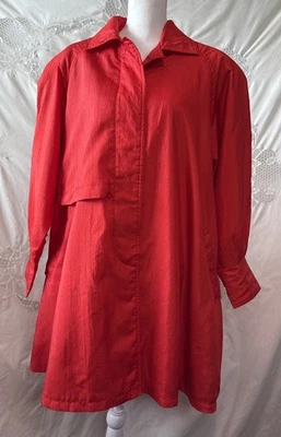 Cyclone Vintage 80s Does 50s Red Swing Coat Rain Jacket Hong Kong Size 12 - Image 1 of 4