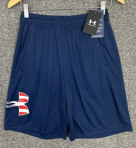 Under Armour Freedom Herrenshorts klein marineblau amerikanische Flagge Logo lockere Passform - Bild 1 von 12