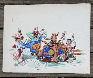1971 ORIGINAL VINTAGE Art #1 Nebraska Cornhuskers Football College Maskottchen Beck - Bild 1 von 12