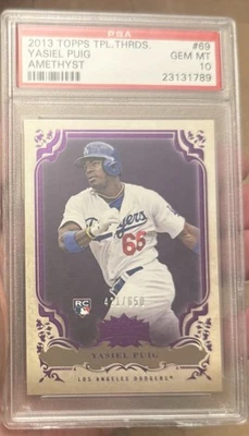 2013 Topps Triple Threads Yasiel Puig #69 Rookie Amethyst #’d /650 PSA 10💎Pop 7 - Image 1 of 3