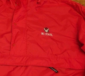 NC State Wolfpack Jacket Mens XL Red Vintage 1/4 Zip Windbreaker Rain Jacket - Picture 1 of 8