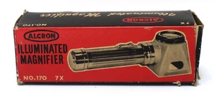 Vintage Alcron 170 Leuchtlupe 7x Aluminium Boxed Jaopan - Bild 1 von 5