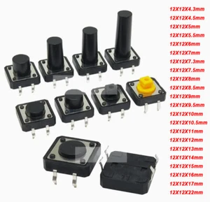 Direkter Einschub vertikaler Mikrotastenschalter 12*12*4,3/5/6/7,3/8/10/12/22 mm - Picture 1 of 9