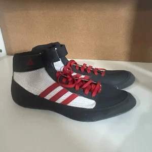 Adidas HVC 2 Wrestling Shoes MMA Combat Boxing Gray Red White Men’s Size 10.5 - Picture 1 of 4