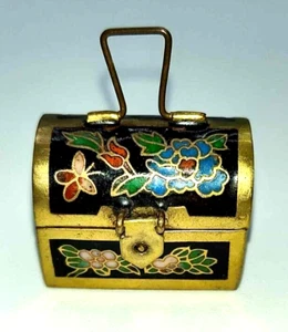 Ottone Con Smalto Treasure Cheast Ditale Vintage - Foto 1 di 14