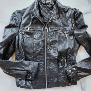 JouJou black biker jacket girls Large 10-12 moto - Picture 1 of 7