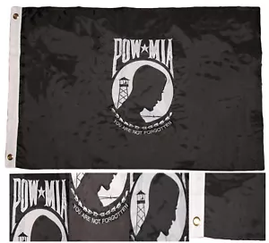 2x3 Embroidered POWMIA Pow Mia Double Sided 220D Nylon Flag 2'x3' Heavy Duty - Picture 1 of 8