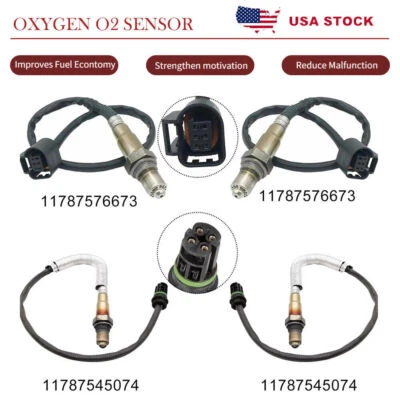 4X Oxygen Sensor Up+Downstream For BMW 550i 11-15 650i 750i Alpina B6 X5 X6 4.4L — 第 1/4 张图片