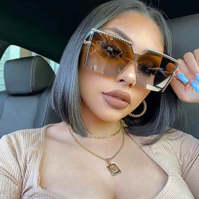 Luxury Fashion XXL Oversized Square Sunglasses Women Outdoor Shades Glasses - Image 1 of 4