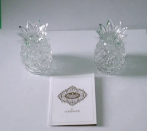 Godinger Shannon Crystal Pineapple Salt & Pepper Set With Box - Picture 1 of 6