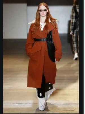 Oversized Self Portrait, Long  Twill Trench Coat Tan M with Quilted Lining.  - Image 1 of 4