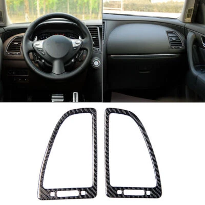 Cubierta de ventilación de aire interior de fibra de carbono para Infiniti FX35/37/50 QX70 Foto 1 de 4