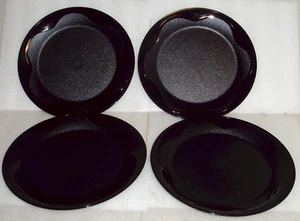 New Tupperware Open House Dessert Plates Black 8" Round New - Picture 1 of 1