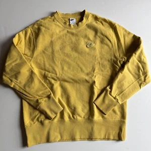 Nike Club Fleece Crewneck Sweatshirt – Yellow – Men's Medium - Picture 1 of 4