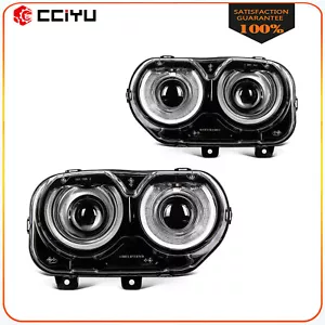 Headlight Assembly For 2015-2022 Dodge Challenger w/LED DRL Projector Left+Right - Picture 1 of 8