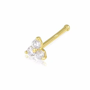 Tachuela de nariz triangular de oro amarillo macizo de 14K - Imagen 1 de 2