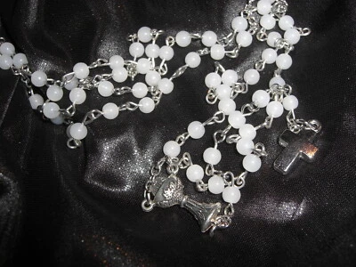   Kommunion Rosenkranz weiß  Kommuniongeschenk  - Bild 1 von 3