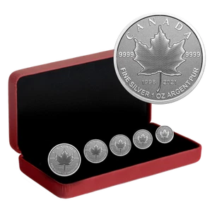 15 $ Dollar 5 Coin Silver Maple Leaf Fractional Set Pulsating Canada 2021 - Bild 1 von 5