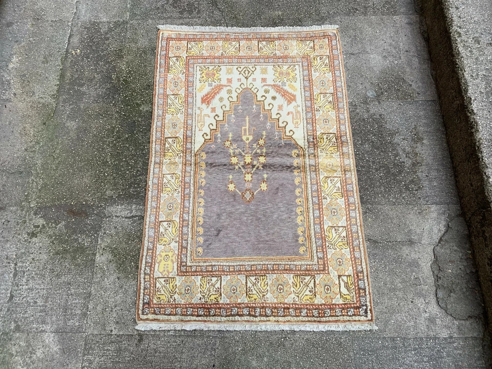 Alfombra natural vintage de 2'9'' x 4'3'' alfombra de pueblo alfombra hecha a mano.SKU:F945 Foto 1 de 4