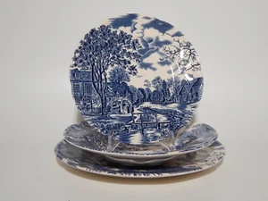 JOHNSON BROS RARO SERVIZIO TAVOLA 18 PIATTI SEMI PORCELLANA COTSWOLD BLU # - Foto 1 di 8