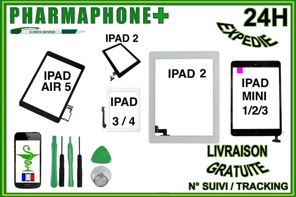 GLASS TOUCH SCREEN IPAD ASSEMBLY IPAD 2 - 3 - 4 - AIR - MINI / 2 / 3 BLACK WHITE