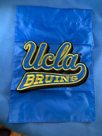 NEW NCAA UCLA SCRIPT BRUINS 15.5”x 10.5” NYLON GARDEN FLAG YARD BANNER - NO POLE Cover