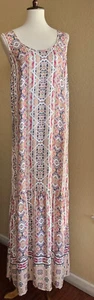 Splendid Womens Colorful Rayon Sleeveless "Taos" Print Maxi Dress Size L - Picture 1 of 10