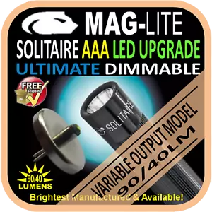MAGLITE UPGRADE LED SOLITAIRE AAA BULB GLOBE for FLASHLIGHT TORCH DIMM 90/40LM - Foto 1 di 6