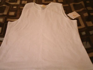 Men's Morgan Cole NWT White tank w white mesh overlay - Picture 1 of 3