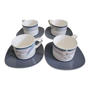 Noritake New Decade New Orleans Cup and Saucer Japan NO Chips Set of 4 - Picture 1 of 8
