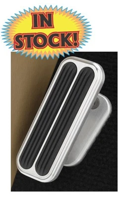 Lokar BFR-6116 - Rectangular Foot Rest Pad - Brushed Aluminum with Rubber - Image 1 of 3