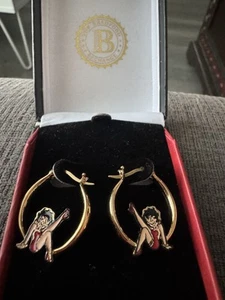 Betty boop bradford exchange hoop earrings NEW IN BOX - Picture 1 of 4