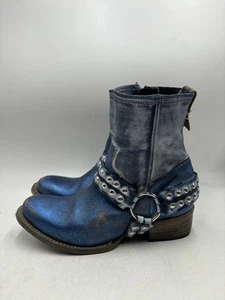 Freebird Ramone Women’s Blue Leather Harness Boots Size US 7 - Picture 1 of 8