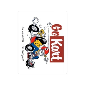 Go Kart Kiss-Cut Vinyl Decals | Fun Car Racing Stickers, Go Kart Vintage Style - Picture 1 of 13