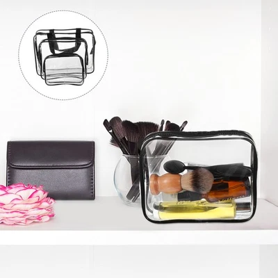  5 Pcs Trousse De Maquillage À Fermeture Éclair Toilette Transparente - Photo 1/4