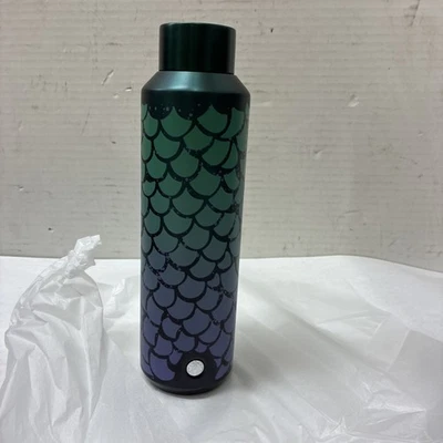 Botella de agua aislada al vacío Strbcks sirena verde púrpura 20 oz Foto 1 de 2